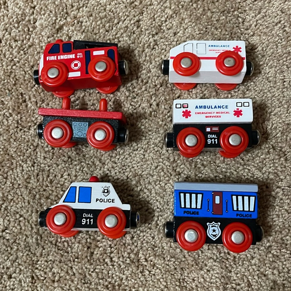 Trains for Wooden train set first responders
